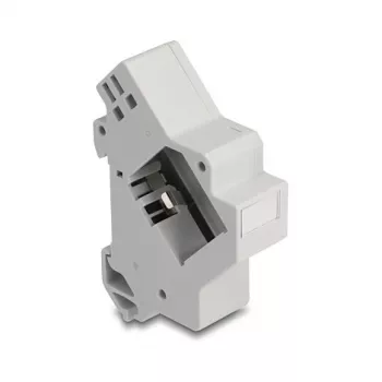 Supporto Keystone snap-in per guida DIN DELOCK 67043 — plastica, con messa a terra, 60×88,2×21,5 mm, grigio