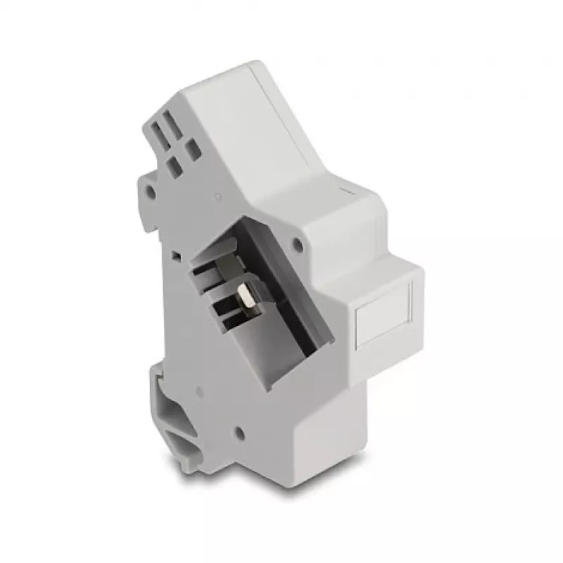 DeLOCK 67043 Supporto Keystone per guida DIN con messa a terra, grigio