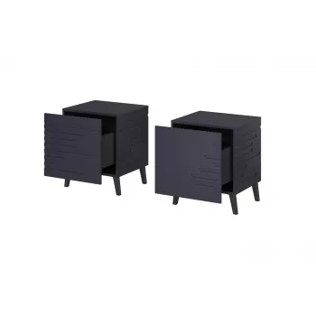Comodino cama meble NOVA 44×40×52 cm, 1 cassetto, blu navy opaco