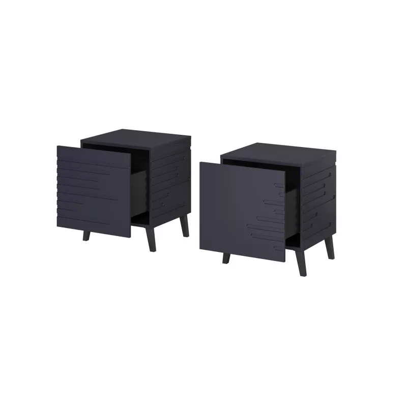 Comodino cama meble NOVA 44×40×52 cm, 1 cassetto, blu navy opaco