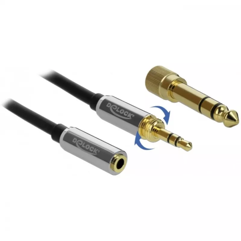 Cavo audio DeLOCK 85779 0,5 m 3,5 mm nero grigio