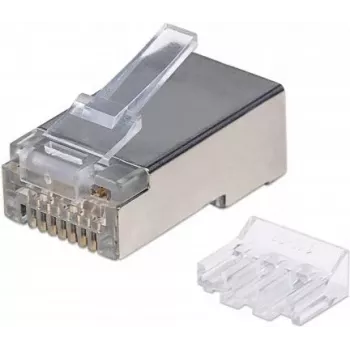 Connettore modulare RJ45 Intellinet, Cat6A, STP, 3 pin, per filo massiccio, contatti dorati 15 µ, confezione da 90