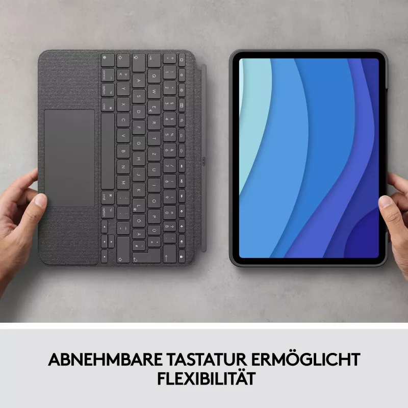 Case con tastiera Combo Touch US iPad Pro 11 1,2,3 Gen grigio