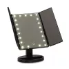 Extralink specchio da trucco, ingrandente, nero, pieghevole, retroilluminato, con base