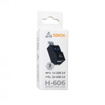 Hub USB SBOX H-606 – 3 porte USB-A (1x USB 3.0, 2x USB 2.0)