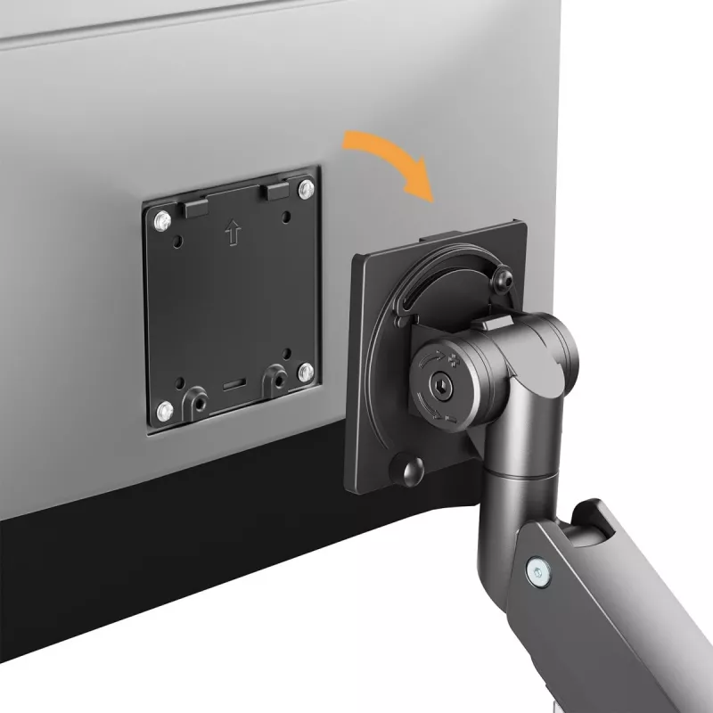 Maclean MC-968 supporto doppio braccio per monitor con molla a gas 17-57 27 kg portata elevata stabile completamente orientabile supporto max VESA 200x200