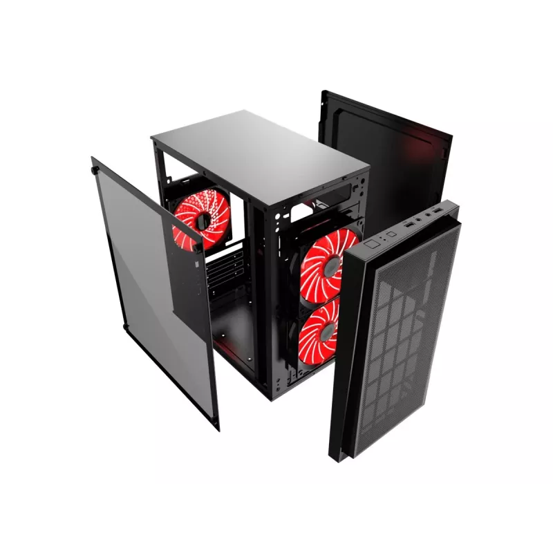 GEMBIRD CCC-FORNAX-950R case PC design gaming 3 x ventole 12 cm rosse