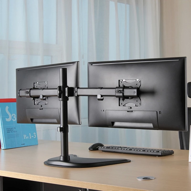HAGOR HA FS - kit di montaggio (supporto da tavolo) - per 2 display LCD - nero - dimensione schermo: 38-68 cm (15-27