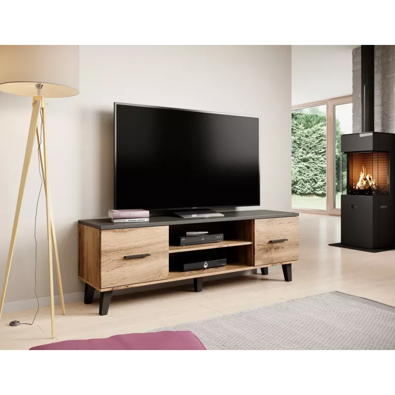 Mobile TV Cama LOTTA 160 2D2K rovere wotan/nero opaco