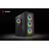 Savio Noctis Glass RGB Cube case per PC, ATX/Micro-ATX/Mini-ITX, frontale in vetro temperato, ventole RGB, nero