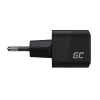 Caricabatterie per dispositivi mobili Green Cell CHARGC06, USB-C 33W, Quick Charge 3.0, ingresso AC 100–240V, nero