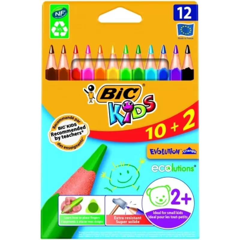 BIC Evolution Triangle 8871462 matite colorate, 12 colori