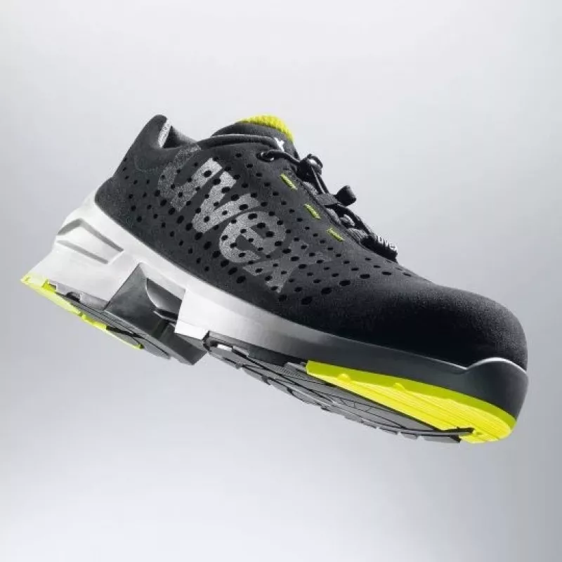 Scarpe antinfortunistiche Uvex 85438 unisex adulto nero lime poliuretano microvelluto
