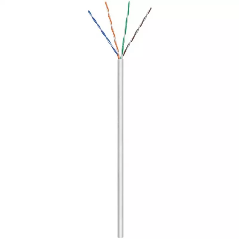 Cavo di rete Wentronic Goobay CAT 6, U/UTP, grigio, 100 m - CCA, AWG 24/7 (treccia), PVC (93884)