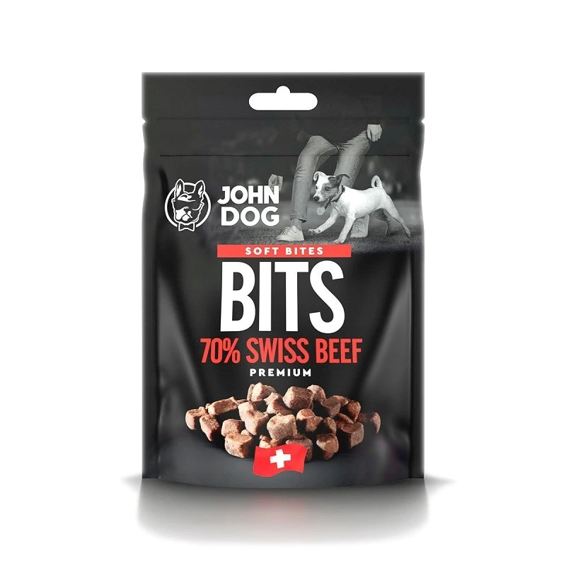 JOHN DOG Soft Bites Bits Beef 70% snack per cani 100 g
