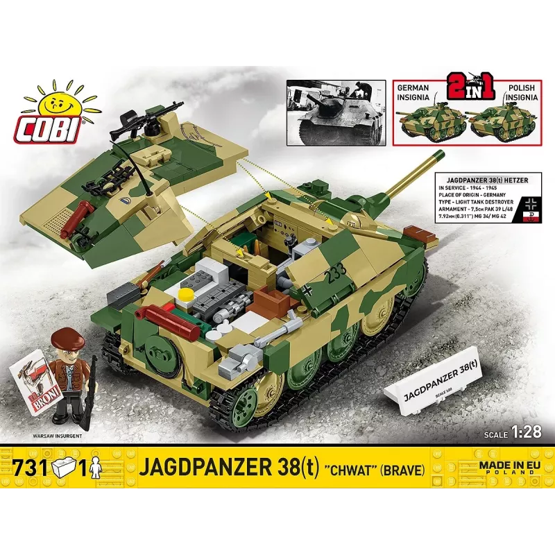 Set di costruzioni Cobi Blocks Jagdpanzer 38t Brave, 731 pezzi