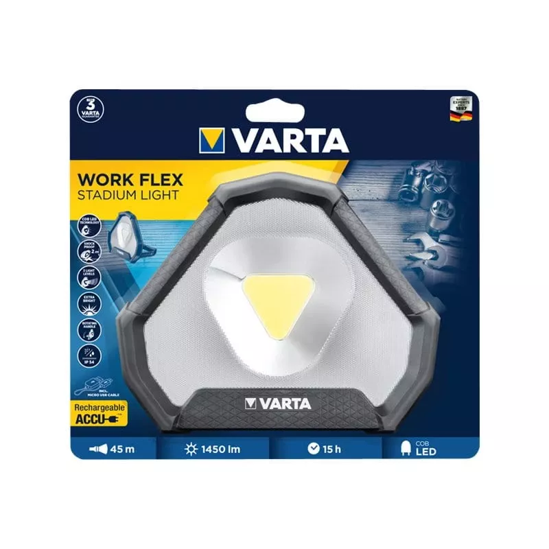 Lampada da lavoro autoportante Varta Work Flex nero