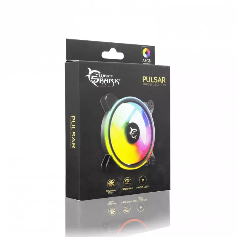 Ventola per case White Shark Pulsar 12 cm nero