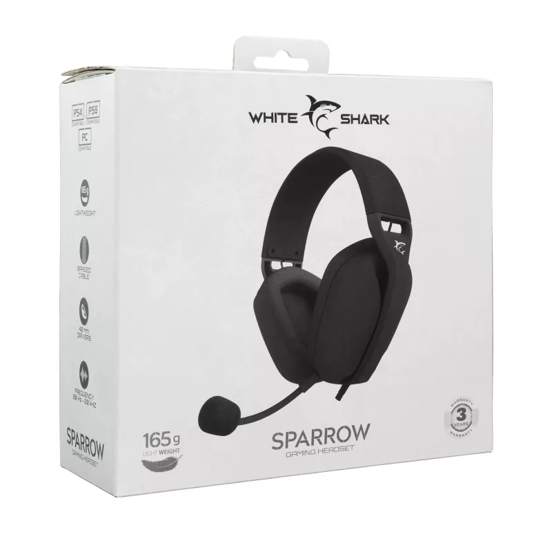 Cuffie White Shark GH-2443 Sparrow nero