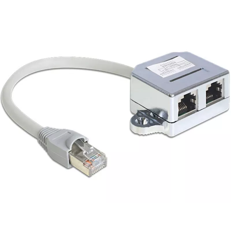DeLOCK 65441 sdoppiatore di porta RJ45, splitter Ethernet 100Base-TX, 1x RJ-45 (maschio) a 2x RJ-45 (femmina), 15 cm