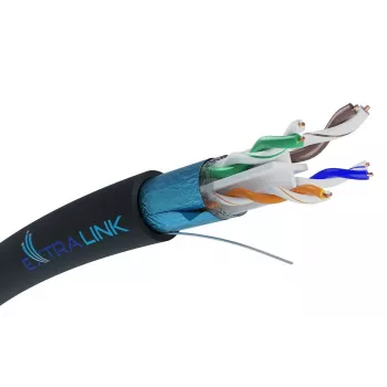 Cavo di rete Extralink doppino intrecciato CAT6 FTP (F/UTP) V2 per esterno 305 m nero