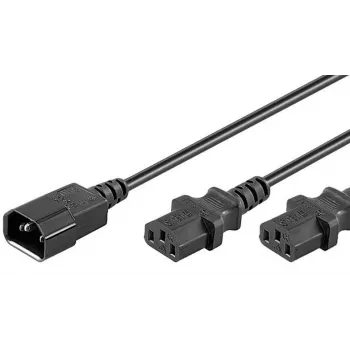 Microconnect PE061312 Cavo di alimentazione nero 1,2 m connettore femmina C14 2 x connettore femmina C13