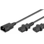 Microconnect PE061312 Cavo di alimentazione nero 1,2 m connettore femmina C14 2 x connettore femmina C13