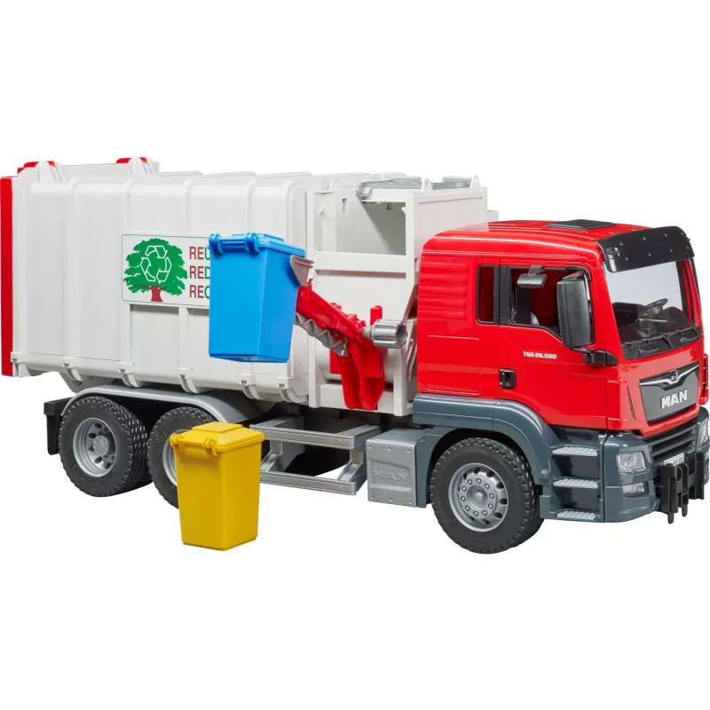 Bruder Man camion compattatore a caricamento laterale 2-4 - età 5-7