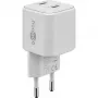 Caricabatterie dual-fast USB-C Nano, PD, GaN, 35 Watt (bianco, 2x USB-C, Power Delivery 3.0)