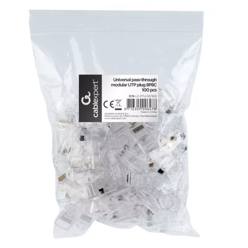 Connettore per cavi Gembird LC-PTU-01/100 8P8C RJ45 trasparente