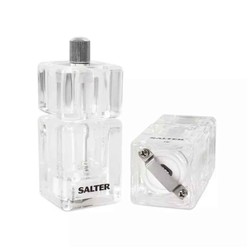 Macina sale e pepe Salter 7605 CLXR Twin design compatto, a batteria, macinatura regolabile