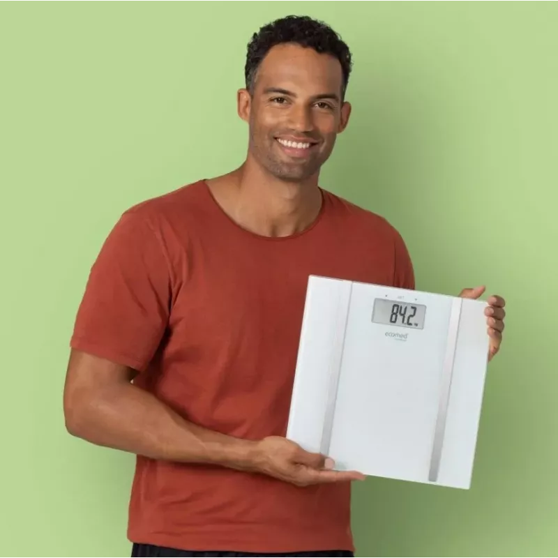 Bilancia pesapersone elettronica Ecomed BS-70E rettangolare bianco