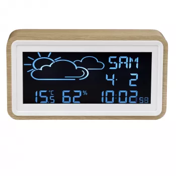 Stazione meteo digitale Denver WS-72 legno LCD DC/batteria