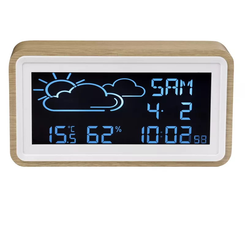 Stazione meteo digitale Denver WS-72 legno LCD DC/batteria