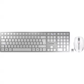 CHERRY DW 9100 SLIM tastiera mouse inclusi universale RF wireless + Bluetooth QWERTZ tedesco argento