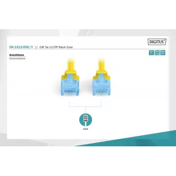 Cavo patch Digitus CAT 5e U/UTP DK-1512-050/Y 5 m giallo