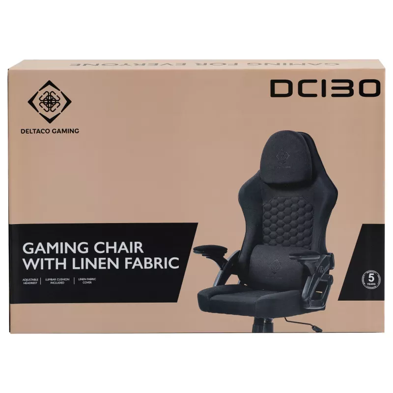 Sedia da gaming Deltaco DC130 Soft Woven Mesh nera (GAM-180)
