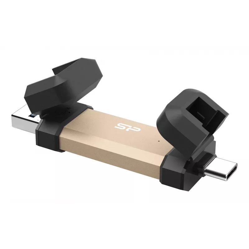 Silicon Power DS72 SSD portatile a chiavetta da 1 TB, USB 3.2 Gen 2, USB-A/USB-C, oro