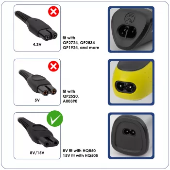 Alimentatore per rasoio Philips Akyga AK-PD-17, 15 V / 0,36 A, 5,4 W, 1,2 m