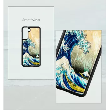 Custodia per smartphone iKins per Samsung Galaxy S21+ — cover posteriore protettiva 'great wave'