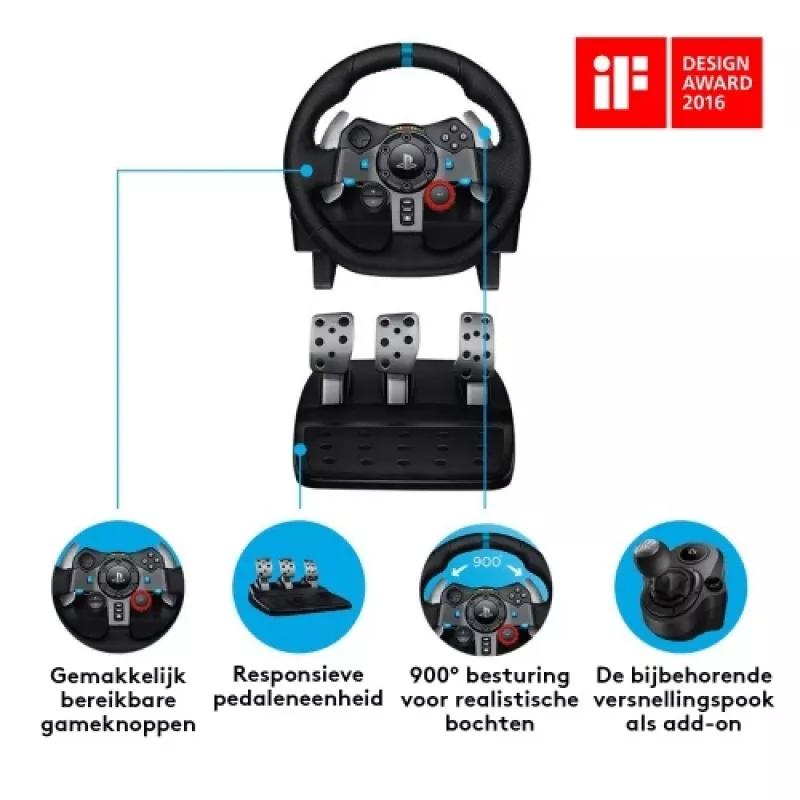 Logitech Driving Force G29 - set volante e pedali - con filo - per Sony PlayStation 3, Sony PlayStation 4