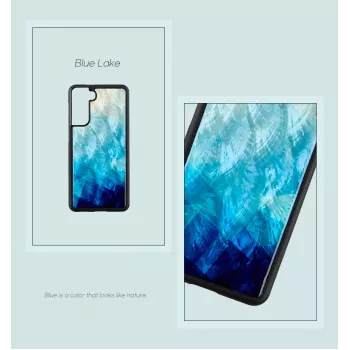 Custodia per smartphone iKins per Samsung Galaxy S21+ – cover posteriore protettiva, blue lake nero