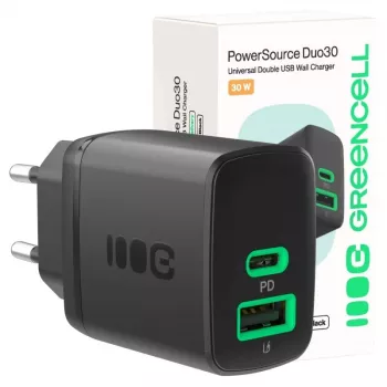 Caricabatterie Green Cell PowerSource Duo30 – 1× USB-A, 1× USB-C, 3A