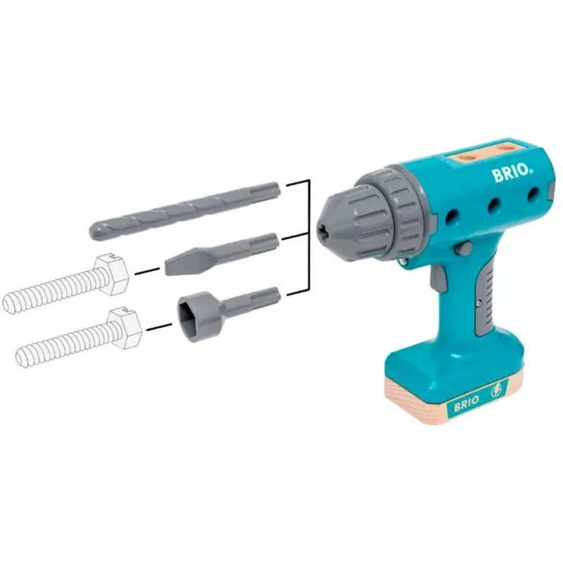 Avvitatore giocattolo BRIO Builder modello 63460000 — design realistico, utensile a batteria