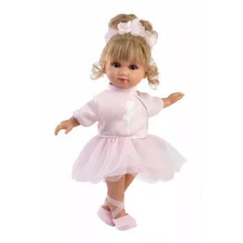 Bambola neonato Llorens Elena Ballerina altezza 35 mm stoffa e vinile beige rosa bianco consigliata da 3+
