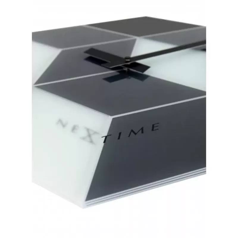 NeXtime orologio 8171 Cubic, 43,5x37 cm, da parete, nero/bianco/grigio
