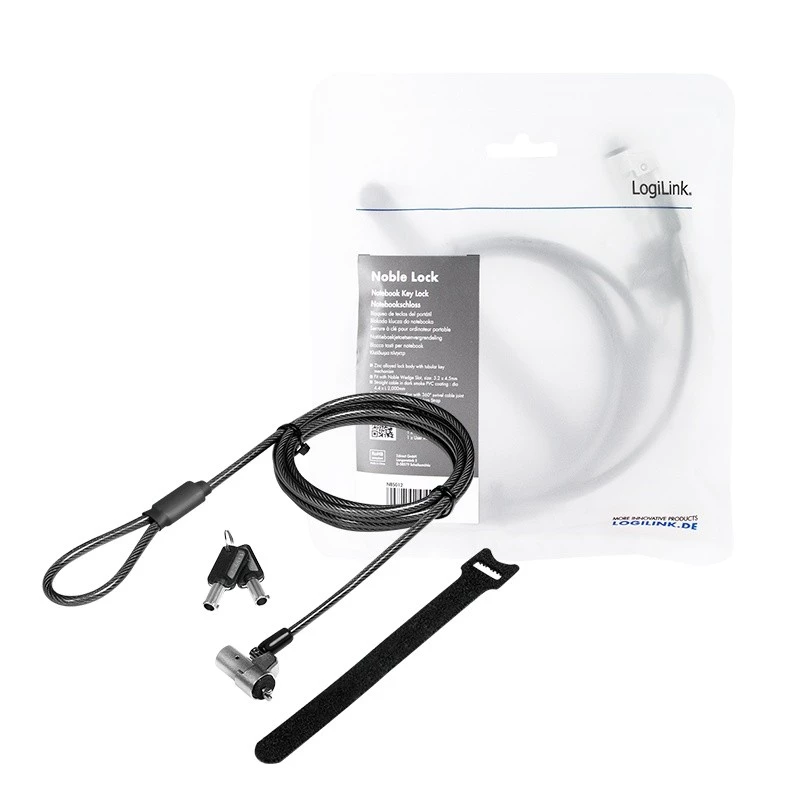 Lucchetto a cavo LogiLink NBS012 nero argento