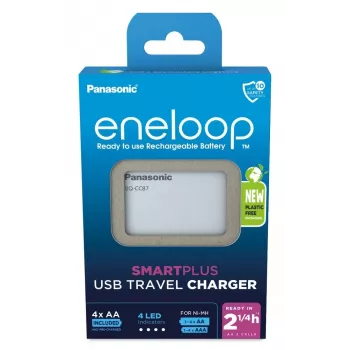 Caricabatterie USB PANASONIC Eneloop Smartplus BQ-CC87 + 4x AA 2000 mAh (K-KJ87MCD40USB)