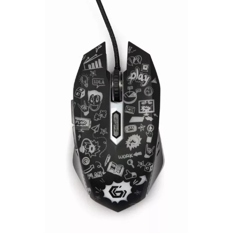 Mouse USB ottico nero/MUS-6B-GRAFIX-01 Gembird
