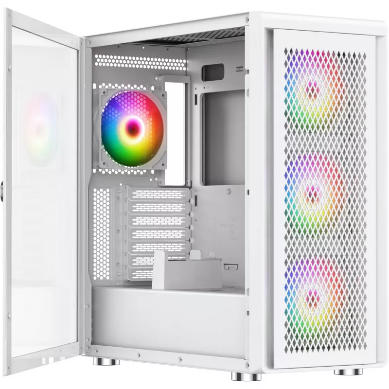 Case PC Silentware Air 100 White — mid-tower compatibile ATX, superficie bianca